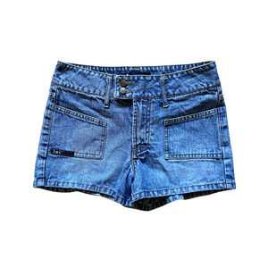 Vintage Y2K L.E.I. Denim Jean Shorts 12 Double Button Medium Wash Summer Casual